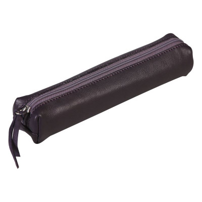* Lawrence CUIR Trousse SLIM 19,5x2,5x4 cm Aubergine