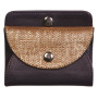 * Lawrence CUIR Portemonnaie 11,5x2x9,5 cm Aubergine+or