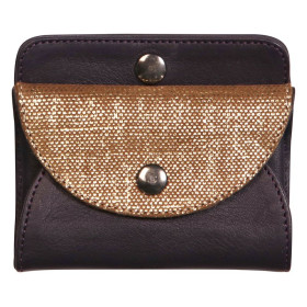 * Lawrence CUIR Portemonnaie 11,5x2x9,5 cm Aubergine+or