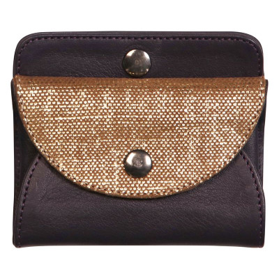 * Lawrence CUIR Portemonnaie 11,5x2x9,5 cm Aubergine+or