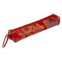 * Céleste CUIR Trousse SLIM 19,5x2,5x4 cm Jardin rouge