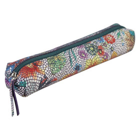 * Céleste CUIR Trousse SLIM 19,5x2,5x4 cm Multicolores