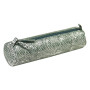 * Céleste CUIR Trousse Ø5,5x22 cm Lazer Vert Argent