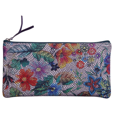 * Céleste CUIR Trousse plate 22x11 cm Mutlicolores