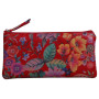 * Céleste CUIR Trousse plate 22x11 cm Jardin rouge