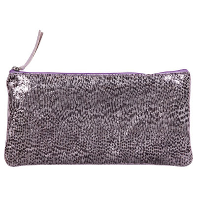 * Céleste CUIR Trousse plate 22x11 cm Rose