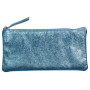 * MIROR CUIR Trousse plate 22x11 cm Miror Turquoise