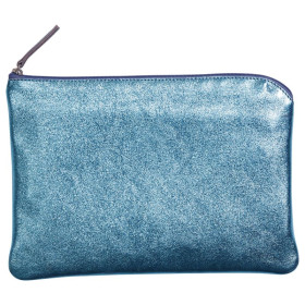 * MIROR CUIR Pochette 23x16 cm Miror Turquoise