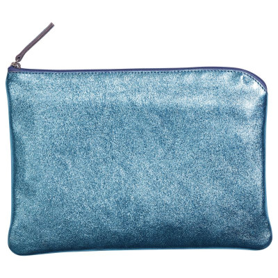 * MIROR CUIR Pochette 23x16 cm Miror Turquoise