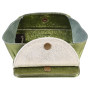 * CUIR Portemonnaie 11,5x2x9,5 cm Cuirisé vert + Daim or
