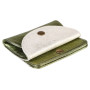 * CUIR Portemonnaie 11,5x2x9,5 cm Cuirisé vert + Daim or