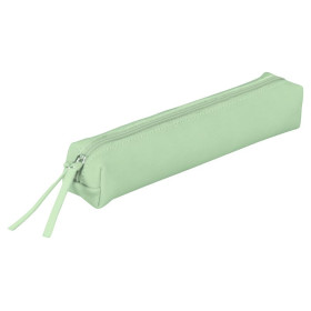 * CUIR TEINTÉ Trousse SLIM 19,5x2,5x4 cm Vert pistache