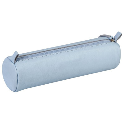 CUIR TEINTÉ Trousse Ø5,5x22 cm Bleu ciel