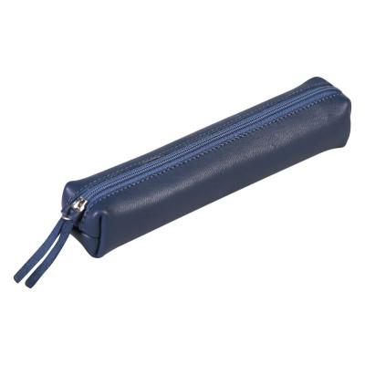 * CUIR TEINTÉ Trousse SLIM 19,5x2,5x4 cm Bleu foncé