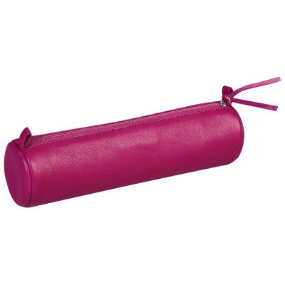CUIR TEINTÉ Trousse Ø5,5x22 cm Framboise