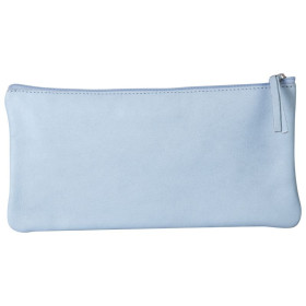 CUIR TEINTÉ Trousse plate 22x11 cm Bleu ciel