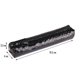* CUIR Reptile Design Trousse SLIM 4x2,5x19,5 cm Python noir