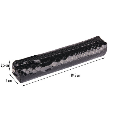 * CUIR Reptile Design Trousse SLIM 4x2,5x19,5 cm Python noir