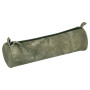 * CUIR Tie & Dye Trousse Ronde Ø5,5x22 cm Vert automnal
