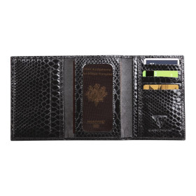 * CUIR Reptile Design Portepapiers 15x1x10 cm Python noir
