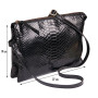 * CUIR Reptile Design Sac Duo 27x19 cm Python noir