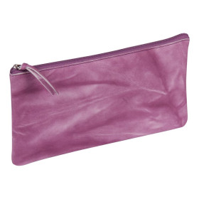 * CUIR Tie & Dye Trousse Plate 22x11 cm Rose violine