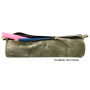 * CUIR Tie & Dye Trousse Ronde Ø5,5x22 cm Vert automnal