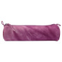 * CUIR Tie & Dye Trousse Ronde Ø5,5x22 cm Rose violine