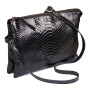 * CUIR Reptile Design Sac Duo 27x19 cm Python noir
