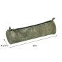 * CUIR Tie & Dye Trousse Ronde Ø5,5x22 cm Vert automnal