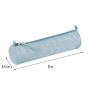 * CUIR Tie & Dye Trousse Ronde Ø5,5x22 cm Bleu ciel