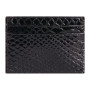 * CUIR Reptile Design Portecartes CB 7,5x10,5 cm Python noir