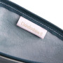 * CUIR Tie & Dye Trousse Plate 22x11 cm Bleu ciel