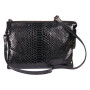 * CUIR Reptile Design Sac Duo 27x19 cm Python noir
