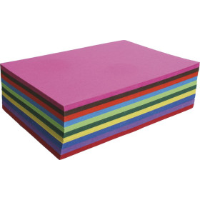 PAPIER COULEUR RECYCLÉ, Paquet de 100 feuilles, A4 (21x29,7cm), 210g, Assortimen