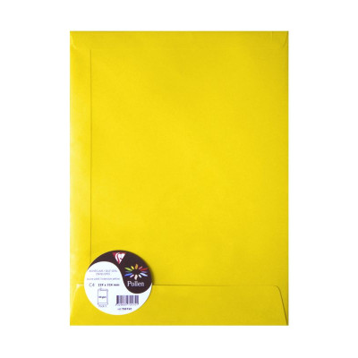 Sachet de 5 pochettes Pollen 229x324, jaune soleil