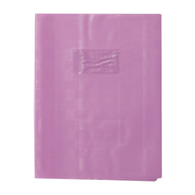 Protègecahier+Marquepage Grain Madras 22/100ème 17x22 violet + porte étiquette