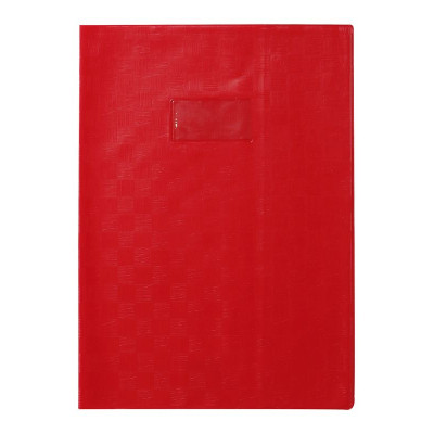 Protègecahier+Marquepage Grain Madras 22/100ème 21x29,7 rouge + porte étiquette