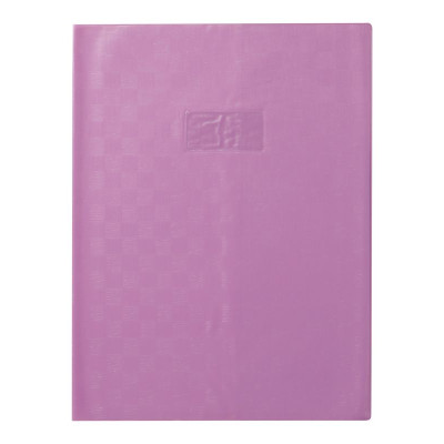 Protègecahier+Marquepage Grain Madras 22/100ème 24x32 violet + porte étiquette