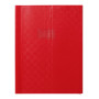 Protègecahier+Marquepage Grain Madras 22/100ème 24x32 rouge + porte étiquette