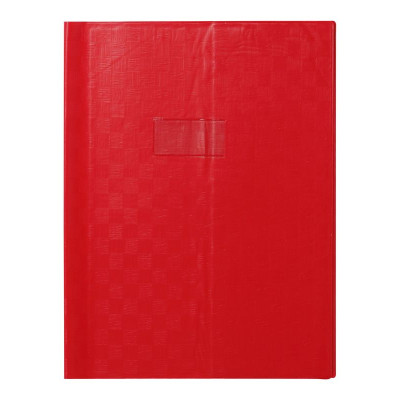 Protègecahier+Marquepage Grain Madras 22/100ème 24x32 rouge + porte étiquette