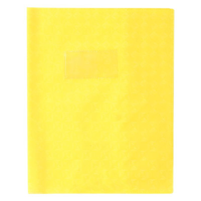 Protègecahier Grain Losange 18/100ème 17x22 jaune + porte étiquette