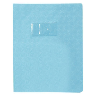 Protègecahier Grain Losange 18/100ème 17x22 bleu clair + porte étiquette