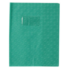 Protègecahier Grain Losange 18/100ème 17x22 vert + porte étiquette