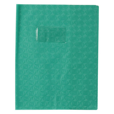 Protègecahier Grain Losange 18/100ème 17x22 vert + porte étiquette