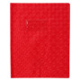 Protègecahier Grain Losange18/100ème 17x22 rouge + porte étiquette