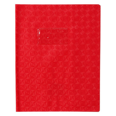 Protègecahier Grain Losange18/100ème 17x22 rouge + porte étiquette