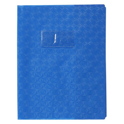 Protègecahier Grain Losange 18/100ème 17x22 bleu + porte étiquette