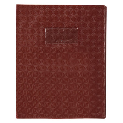 Protègecahier Grain Losange 18/100ème 17x22 brun + porte étiquette
