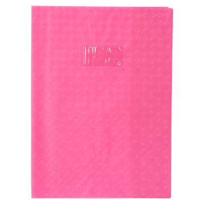 Protègecahier Grain Losange 18/100ème 21x29,7 rose + porte étiquette